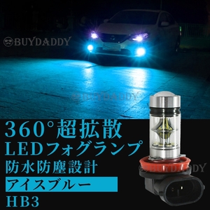 LED フォグランプ アイスブルー HB3 100W ハイパワー 2個 12v 24v フォグライト 送料無料 送料無料