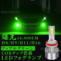 大人気 爆光 LED フォグランプ H8 H11 H16 アップルグリーン 12v 24v フォグライト 送料無料 送料無料_画像1