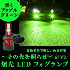 送料無料 24000LM ライムグリーン LED フォグランプ H3 アップルグリーン 12v 24v フォグライト 新品未使