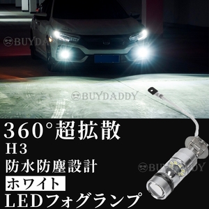 大人気 LED フォグランプ ホワイト H3 100W 12v 24v フォグライト 送料無料 送料無料