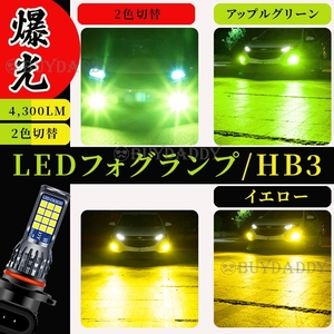 HB3 2色切替式 ライムグリーン イエロー LED フォグランプ 12v 24v フォグライト 送料無料 大人気