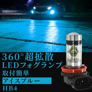 LED フォグランプ アイスブルー HB4 100W ハイパワー 2個 12v 24v フォグライト 送料無料 初期保証