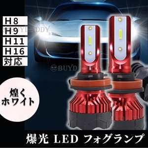 鬼光 24000LM ホワイト LED フォグランプ H8 H11 H16 12v 24v フォグライト 送料無料 送料無料