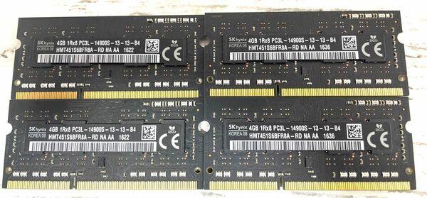 DDR3 16GB (4GB 4枚) PC3L-14900S 1.35V Apple純正 メモリ iMacなどに 4