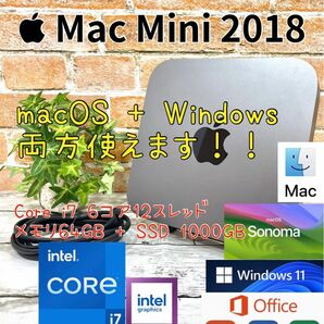 Apple Mac Mini Core i7 64GB SSD1TB Office Windows11 デスクトップPC