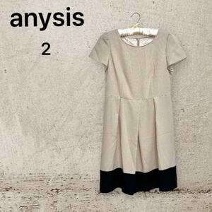 anysiseni.si.s short sleeves knees height One-piece beige bai color size 2