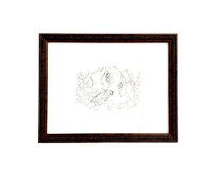 630430023　作者不明　絵画　アート作品　イラスト　線画　額縁　インテリア　壁掛け　美術品　コレクション　闘牛　タンゴ