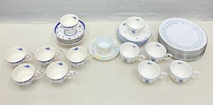 CK@ 美品あり Noritake ティーセット プレート おまとめ 31点 カップ&ソーサー お皿 洋食器 ノリタケ 花柄 青縁 銀彩 