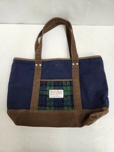 AK◇ HARRIS TWEED ハリスツイード トートバッグ バッグ ネイビー