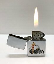 【rmm】 ZIPPO ジッポー バイク オートバイ アメリカン 女性 A・ⅩⅡ E・Ⅹ刻印 ２点セット 着火確認済み_画像3