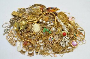  accessory Junk necklace brooch earrings bracele ornament other Gold color summarize approximately 1kg [fui]