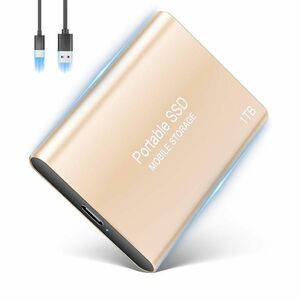 訳あり品　外付け SSD アルミニウム 軽量　ポータブルSSD ケーブル付き