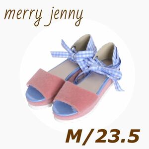 メリージェニー　サンダル　ギンガムチェック　merryjenny