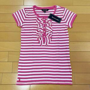 新品★ラルフローレン★ボーダー 半袖Tシャツ 160 フリル 定価6195円