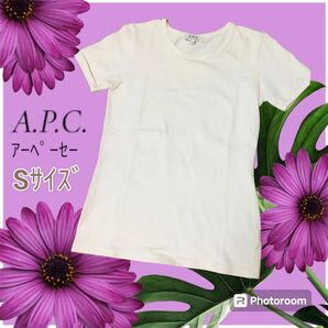 【USED】A.P.C. アーペーセー 半袖 Tシャツ レディース Sサイズ 白 ホワイト 生成り