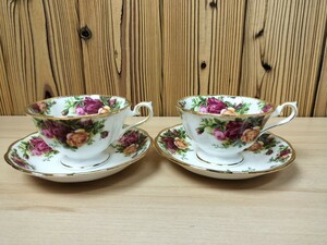 ★ROYAL ALBERT　ロイヤルアルバート　カップ＆ソーサー　オールドカントリーローズ　2客★