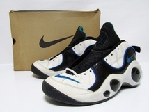 95年製 NIKE ZOOM FLIGHT 95 OG WHITE ROYAL EMERALD 130248-142 10us 28cm ナイキ エア ズームフライト オリジナル 白青緑 デッド 新品_画像1