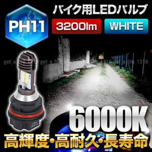 ph11 led ヘッドライトバルブ ホワイト 白 アドレスV125S ライブディオ スマートディオ クレアスクーピー タクト リード ジョルノクレア