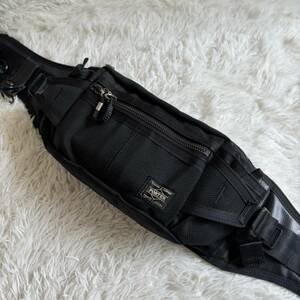 1 jpy ~ PORTER HEAT waist bag body bag hip bag Porter heat black men's Yoshida bag bulletproof burr stick nylon 