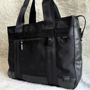 1 jpy ~ PORTER HEAT tote bag business bag shoulder .. Porter heat men's black black commuting going to school Zip top Yoshida bag A4 PC