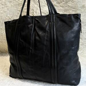 1 jpy ~ rare PORTER BUILD B seal YOSHIDA tote bag business bag all leather black Porter men's lady's Yoshida bag high capacity 