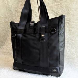 1 jpy ~ PORTER HEAT tote bag business bag shoulder .. shoulder bag Porter heat men's black black Yoshida bag commuting * going to school *