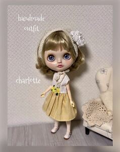 ブライス アウトフィット Blythe outfit カスタム ブライスハンドメイドアウトフィット　ホワイトフラワー＊charlotte 