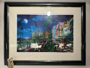 AS745 アレクサンダー・チェン 『Miami South Beach』シルクスクリーン 版画 限定266/695 額装