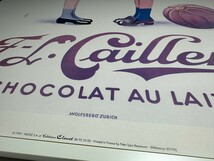 AS746 スイス発　F-L Cailler Chocolat Au Lait チョコレートポスター　額装　厚重5.98kg_画像6
