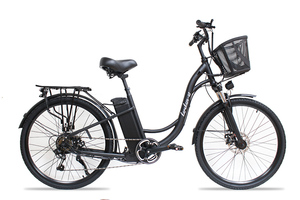新品　アシスト電動自転車　大容量リチウムイオンバッテリー搭載「軽風２６」カゴ付　26インチ　黒