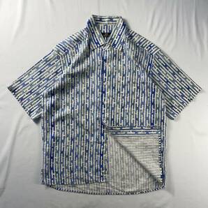 Vintage 90-00s JIM THOMPSON リネン100% 水彩 パステルカラー エスニック 幾何学模様 総柄 デザインシャツ