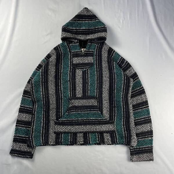 Vintage メキシコ製 マルチカラー メキシカンパーカー バハ・フーディー US古着