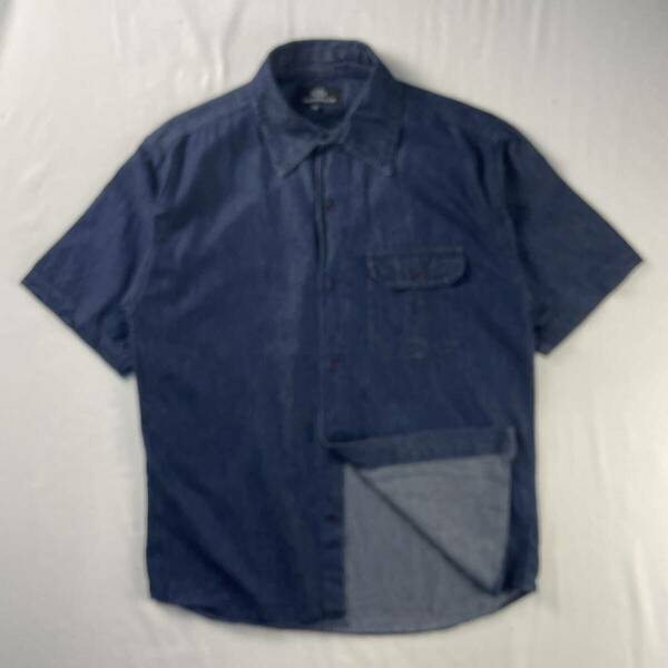 US Vintage HARDWEAR コットン100% インディゴ 濃紺 フラップポケット ワーク デニムシャツ 