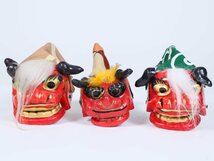 弓獅子人形 3点 練り人形 郷土玩具 民芸 伝統工芸 風俗人形 置物_画像2