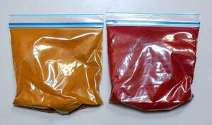 ◆水性着色剤　染料タイプ　赤黄緑黒　４色の粉末　使用済み残物