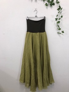 2616 [ EFFE BEAMS ] long flared skirt size :F color : green 