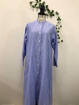 2656　【　relume JOURNAL STANDARD　】　麻入り　ロングシャツワンピース　　サイズ：Ｆ　色：水色ストライプ_画像1