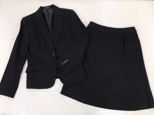2503　【　COMME CA ISM　】秋冬物　セットアップスーツ　/　ジャケット・スカート　サイズ:Ｍ　 色：ブラックストライプ