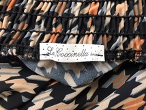2665　【　la coccinella　イタリア製　】　ロングワンピース　衿袖シャーリング　　サイズ：Ｓ　色：ベージュ柄入り_画像9