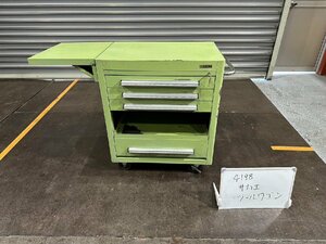 {4198} Sakae tool wagon 4 step drawer key attaching storage cabinet working bench 