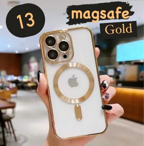 iPhone13 MagSafe ケース カバー ゴールド カメラレンズ プロテクター フィルム 保護 カバー 