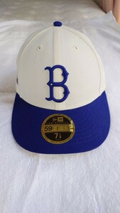 ニューエラ59FIFTY ベースボールキャップ　ブルックリンドジャース　7 1/8 未使用品　ホワイト×ネイビー