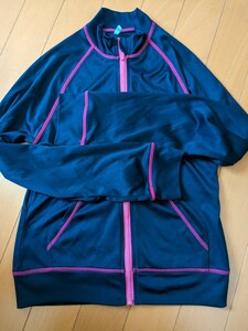  used * Rush Guard *130* navy blue pink * anonymity delivery *...