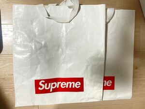 2枚セット Supreme ショッパー 中 ショップ袋 シュプリーム 約46×50cm 折って発送予定 shopper ecobag エコバッグ boxlogo ボックスロゴ