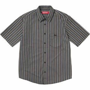 【Mサイズ】Supreme Loose Fit Multi Stripe S/S Shirt Blackシュプリーム ルーズ フィット マルチ ストライプ エスエス シャツ ブラック