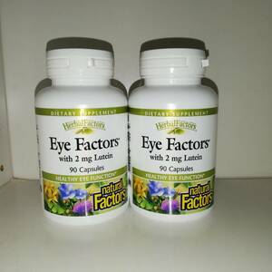 【2個セット】ルテイン 2mg Eye Factors ビルベリー ニンジン ルチン マリーゴールド 90粒 Natural Factors【新品・送料込】