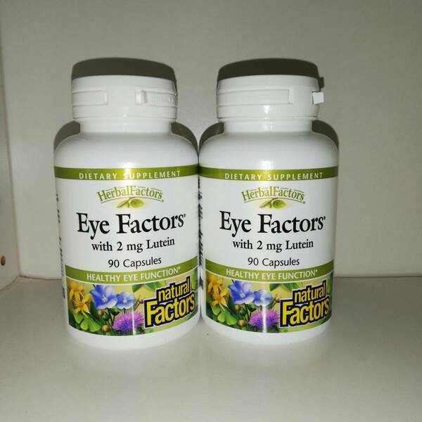 【2個セット】ルテイン 2mg Eye Factors ビルベリー ニンジン ルチン マリーゴールド 90粒 Natural Factors【新品・送料込】