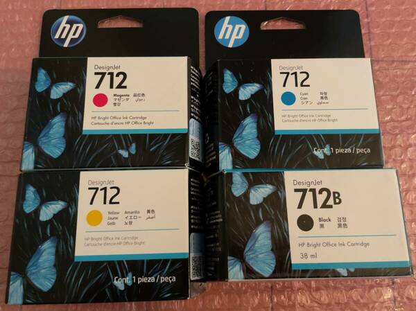 ■■新品・未使用 HP T650・T250 純正インクカートリッジ DesignJet 712 BCMY各1 訳あり■■ 20240415 712HP1