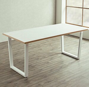 新素材ダップ使用 耐久性 耐水性 耐摩耗 ダイニングテーブル 160cm幅 国産品 スチール脚 北欧風 モダンダイニングテーブル 食堂テーブル