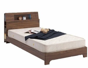 [ free shipping ] modern design semi-double bed frame only leg type natural * Brown LED attaching semi-double bed rebirth 